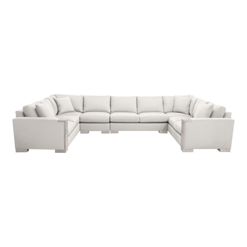 Michael Weiss 4-Piece Abingdon Sectional, Nadia Parchment, Dove Gray