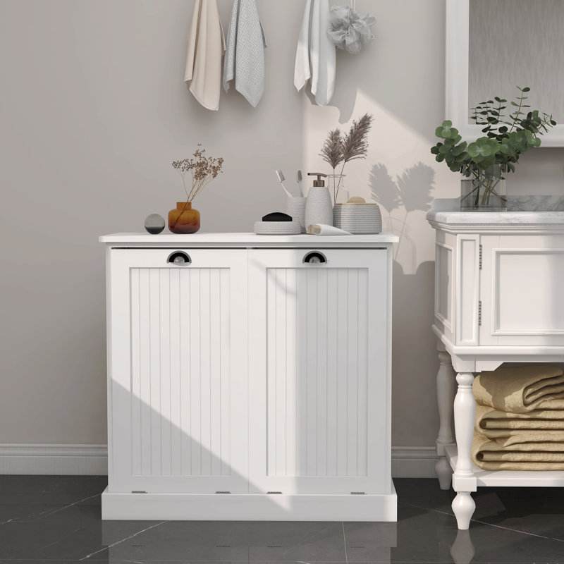 Armoire de trieur de linge inclinable à deux compartiments