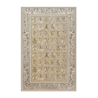 Tapis traditionnel beige / brun / bleu Goheen