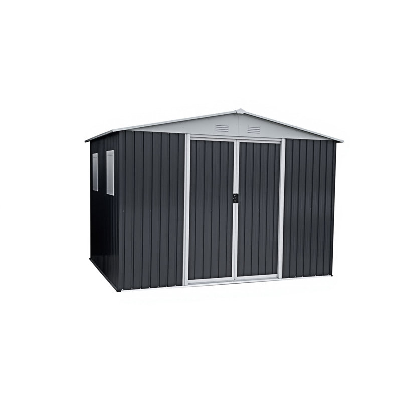 Abri de jardin extérieur avec 4 fenêtres, Gris