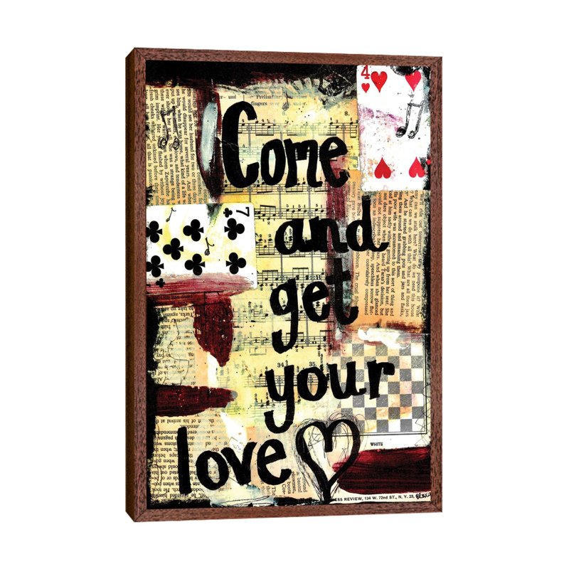 Come And Get Your Love by Elexa Bancroft - Print on Canvas, 66.04 cm H x 45.72 cm W, Classic Brown Wood Framed