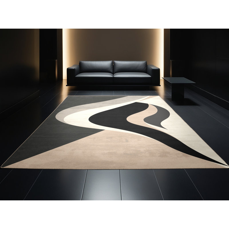 Tapis gris moelleux et moelleux Elwell, 7x10