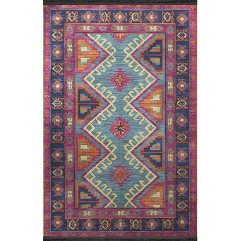 Tapis décoratif rétro Lila, Sous-tapis rectangulaire de 3 pi 3 po x 4 pi 11 po