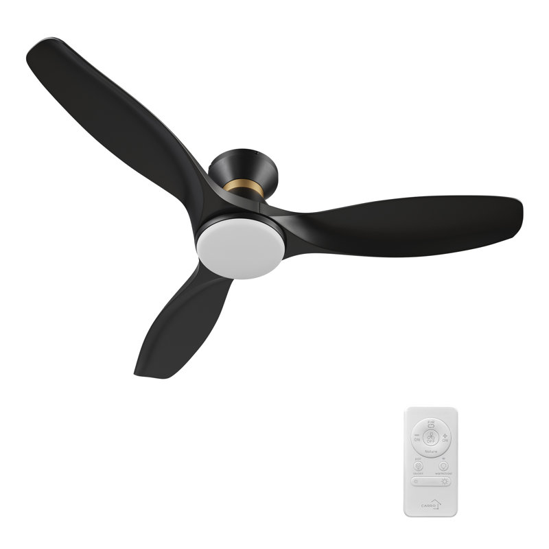 52'' Smart DC Motor Ceiling Fan with Light, Remote Control, Black