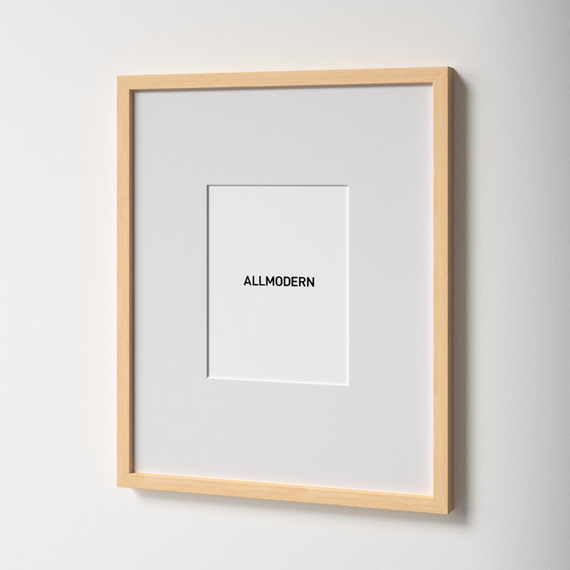 Capullo Wood Matte Picture Frame with Mat, Natural, 18" x 24", 12" x 18"