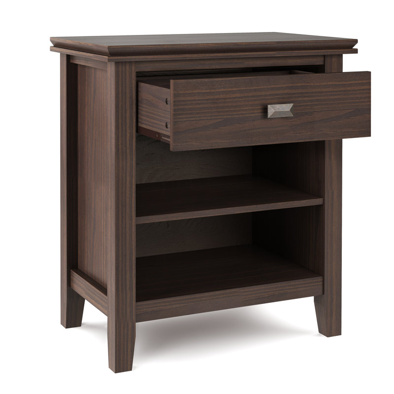 Bedside Table, Dark Brown