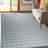 Gray Flat Weave Wool Subtle Plaid Geometric Modern Contemporary Carpet Rug-124206319
