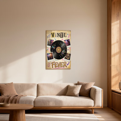 Fashion Vinyl Record Disco Fever Collage Art Pattern