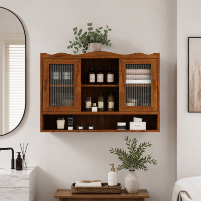 Sliding Door Wall Cabinet with Removable Shelves and Ample Storage Space