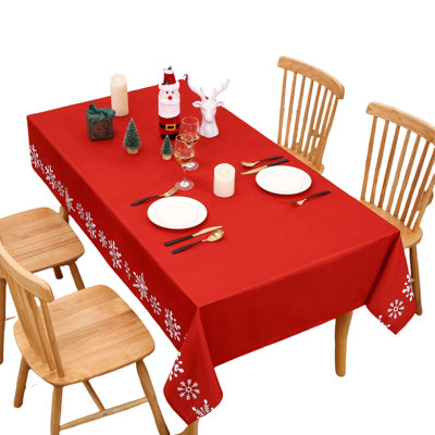 Christmas Snowflake Tablecloth Waterproof Xmas Table Cloth