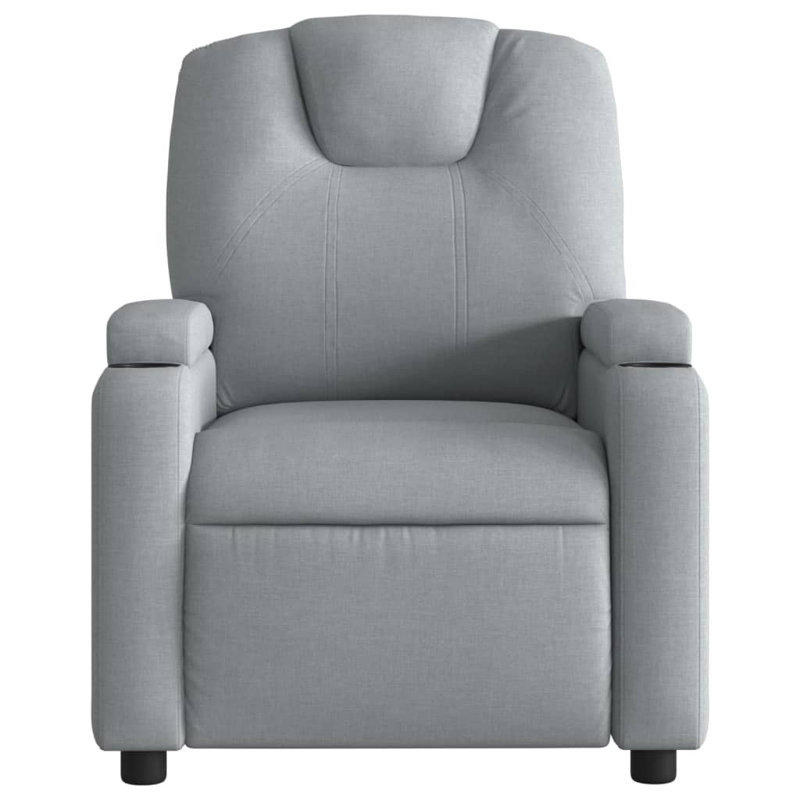 Fauteuil de massage inclinable électrique en similicuir, Gris clair