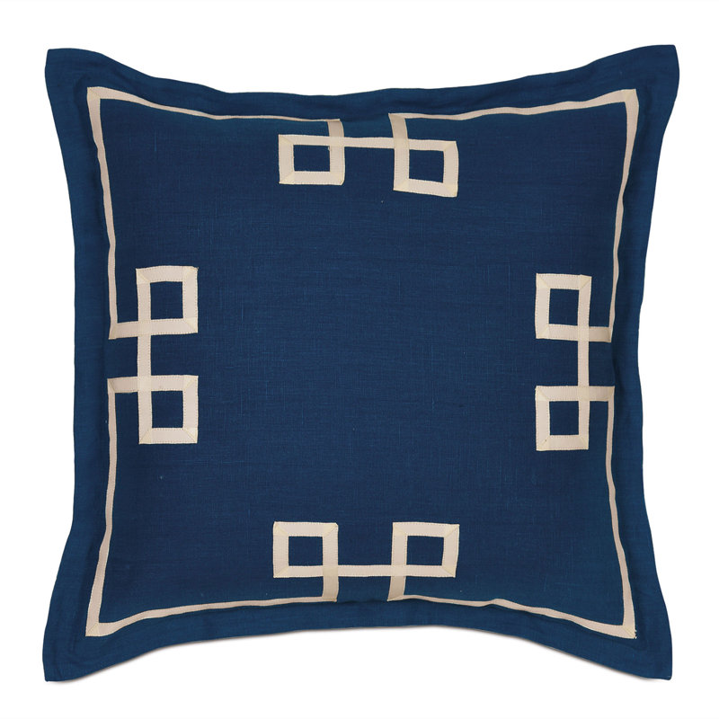 Taie décorative en lin Resort Breeze Indigo / Breeze, Européen, Indigo brise