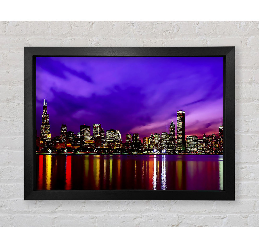 New York Harbour Purple - Einzelner Bilderrahmen Kunstdrucke