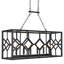 Diamond Kitchen Island Rectangle Chandelier with Wrought Iron Accents-61075208