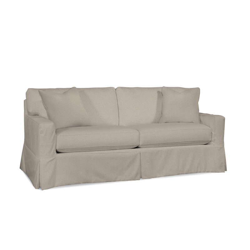81'' Slipcovered Sofa, Beige Performance Fabric; 0851-73