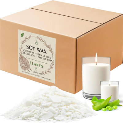 Ensemble de cire de soja biologique naturelle 5 lb | Sans additif, pur et non toxique | Longue durée de combustion de 360 heures | Ensemble de fabrication de bougies DIY