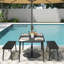 Ensemble de salle à manger de patio 3 pièces avec table rectangulaire de 65 po et 2 bancs (ensemble de 3)