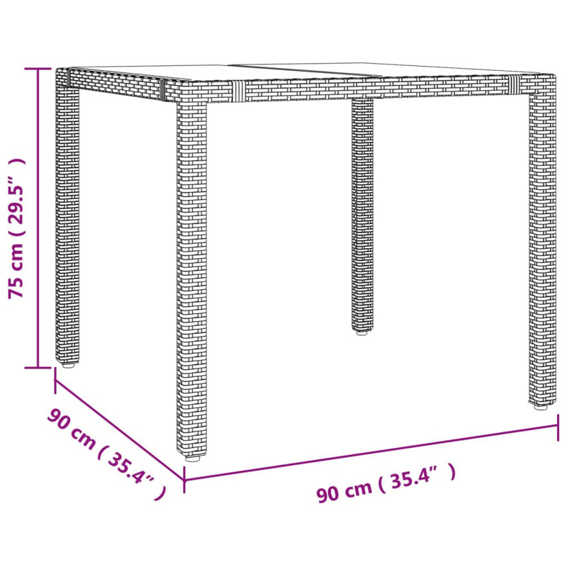 Lotje Square 2 - Person 90cm L Table