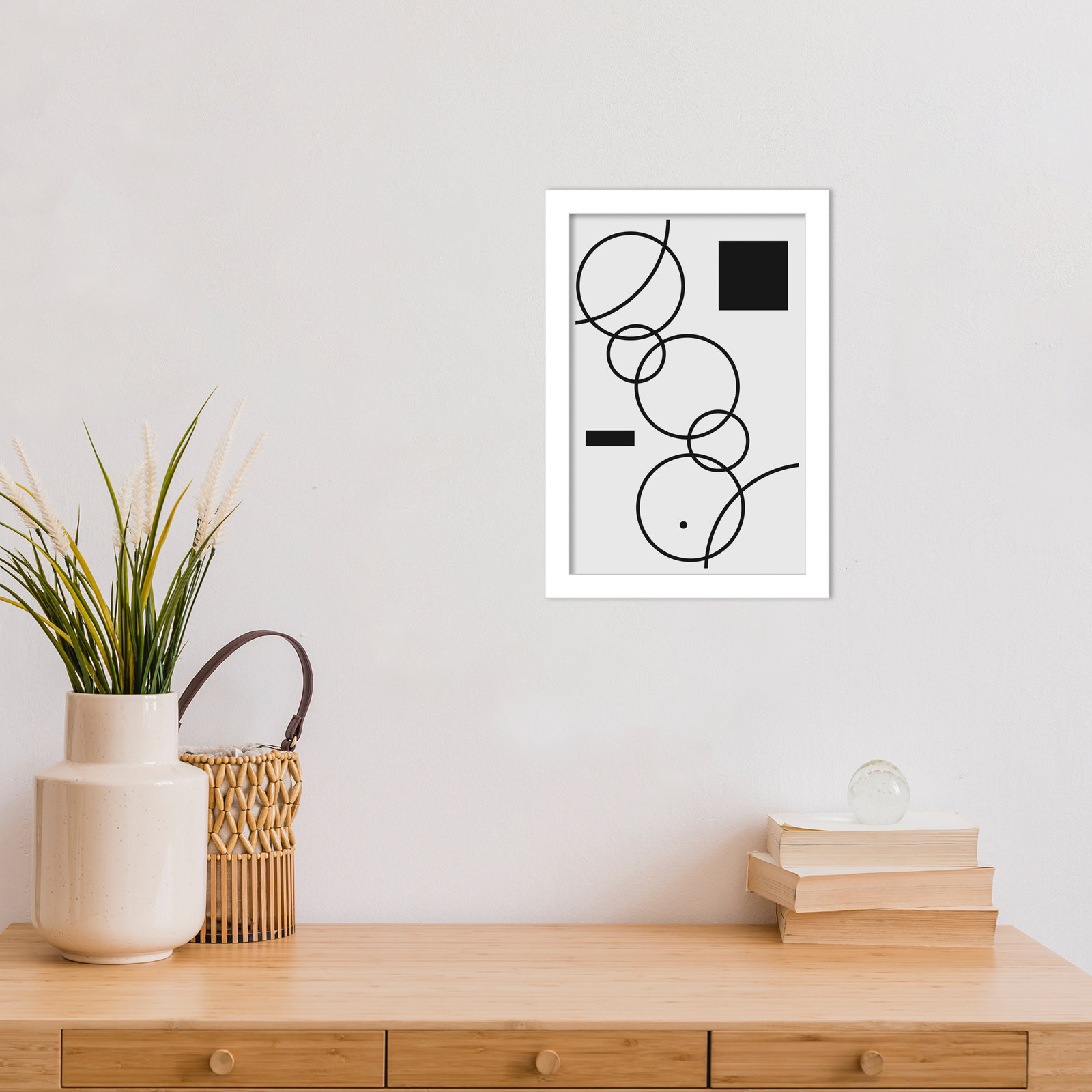 Minimal Shapes No 1 by Jay Stanley, White, 13" H x 9" W x 1" D