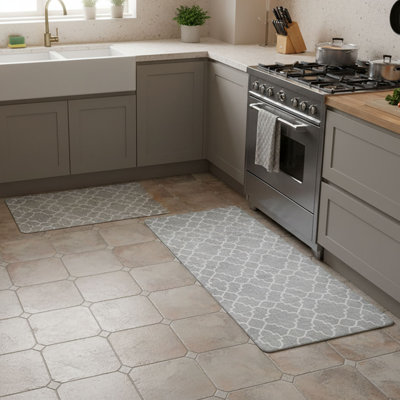 Anti-Fatigue Kitchen Mat Set of 2 (17"x30"+17"x47")