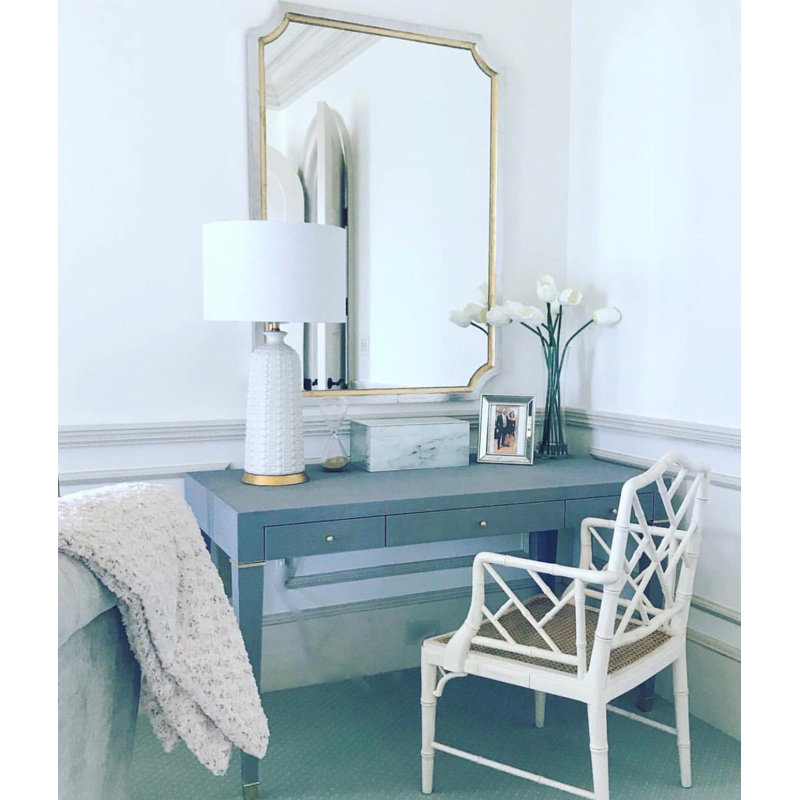Tulip Rectangle Wall Mirror, Antiqued Silver Leaf/Gold Leaf