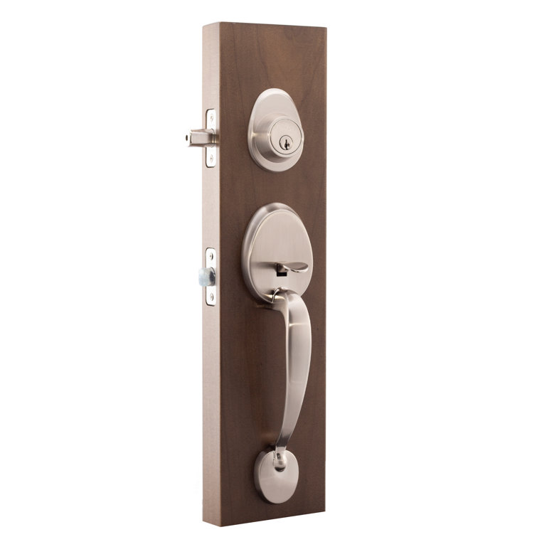 Copper Creek Handleset with Single Cylinder Deadbolt and Copper Creek Door Lever and Colonial Rosette