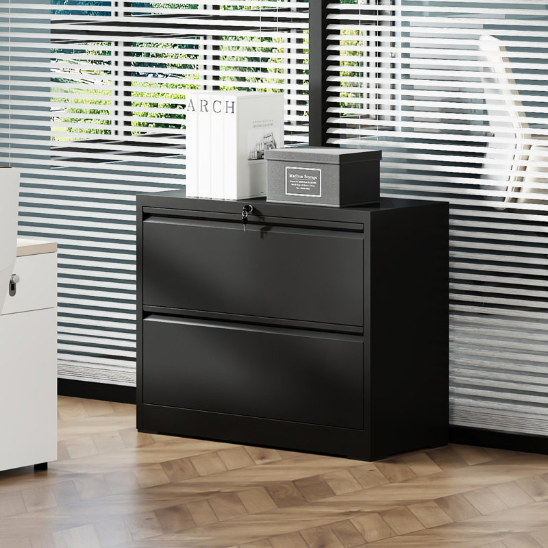 2 Metal File Cabinet With Lock - Space For A4/F4 Household Items, Silent Extension Slides, First Design, Quick Setup Filing Documents, Drawer Operation, Features, Assembly