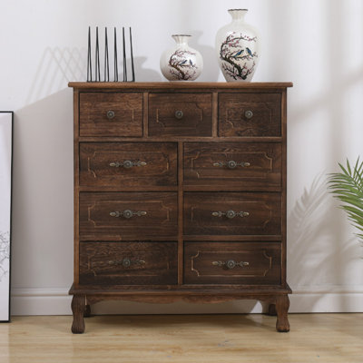 Dark-brown Solid + Manufactured Wood Accent Cabinet