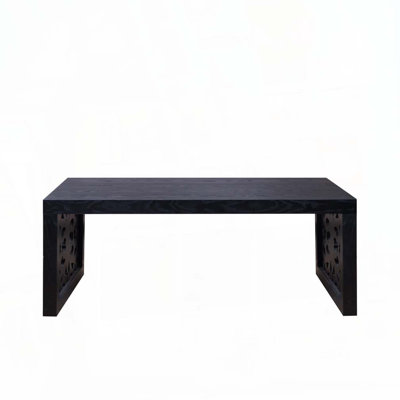 47.2-inch Rustic Carved Solid Wood Coffee Table