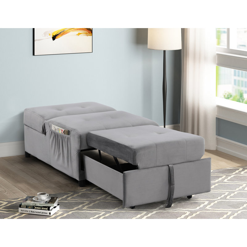 Chaise longue sans accoudoirs Anwari, Gris