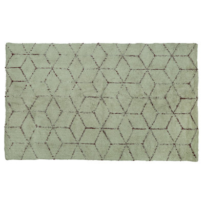 Deen Geometric Hand Woven Shag Area Rug