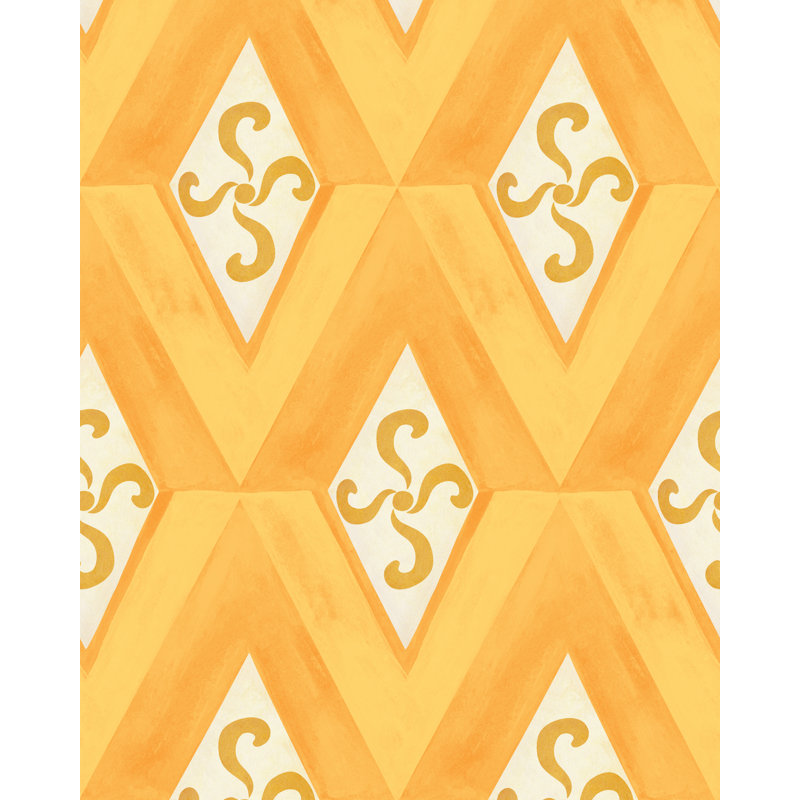 LA DOLCE VITA Wallpaper Roll, Yellow/Taupe