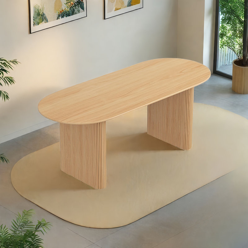 Atonia Oval solid wood dining table, 29.50" H x 63" L x 27.60" W