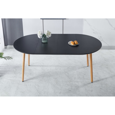 Table extensible, table de salle à manger, table de bureau, table basse, pieds en bois, 100/140 / 180x100x75cm