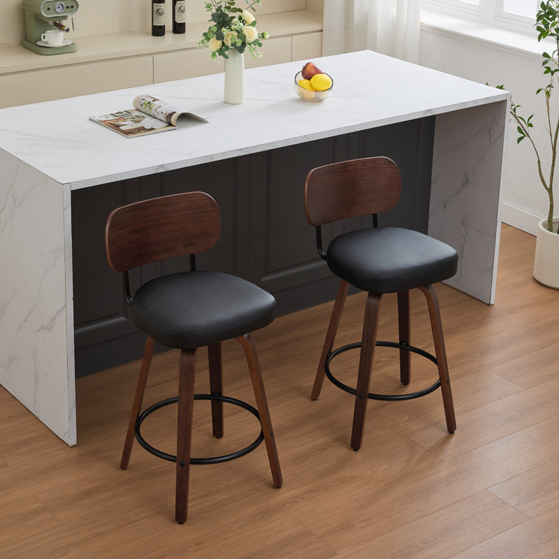 Ensemble de 2 tabourets pivotants, Noir