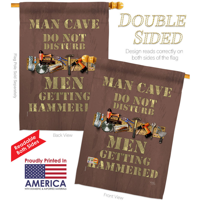 Drapeau de maison 40 po x 28 po Man Cave Men