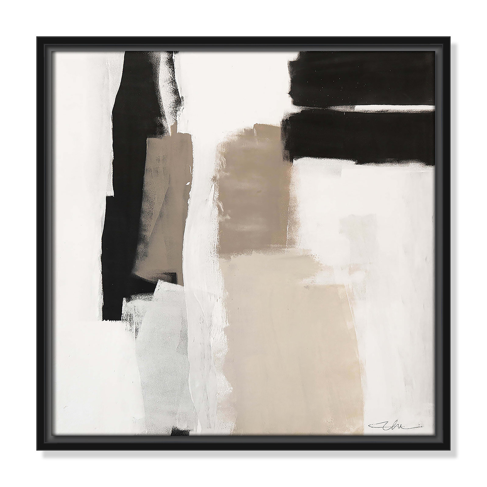 Earth Scapes II-A Print by Casa Fine Arts, Black Floater Framed, 17.5" H x 17.5" W x 2" D