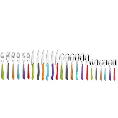 Amefa 18/0 Stainless Steel ECLAT Kaleidoscope Cutlery Set 24 Pieces for 6 People Multicoloured