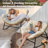 6 Person Outdoor Boho Patio Conversation Set with Rocking Papasan Chair and Ice Bucket Table-1449033743