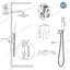 Ensemble de douche à pluie HGN 12 po avec douchette murale et bec de baignoire noir mat-100607571