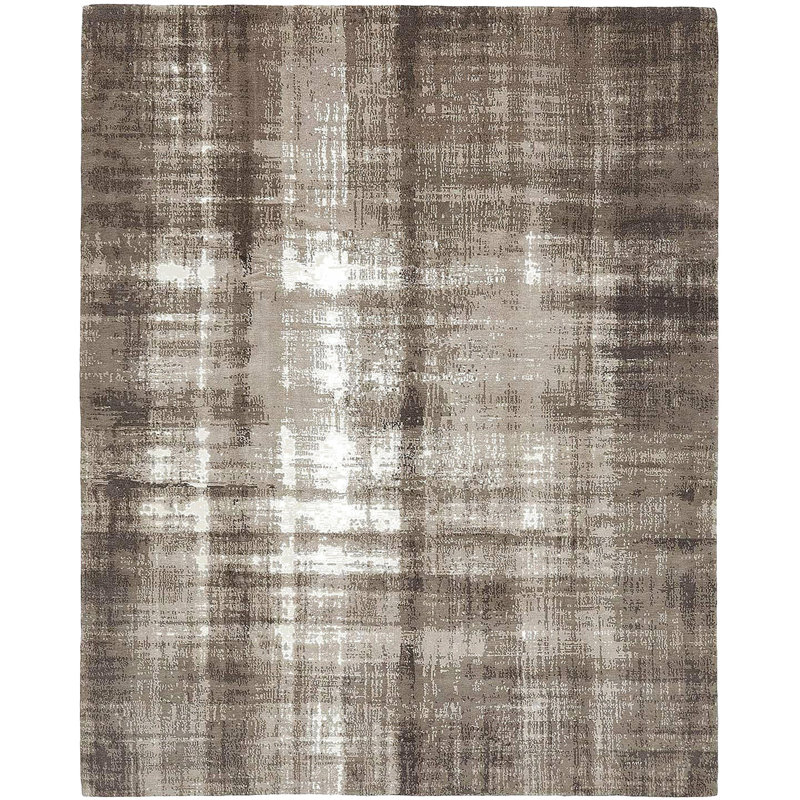 Brown Nu Vibrant Modern Tibetan Wool Rug - 8'1" x 10'2"