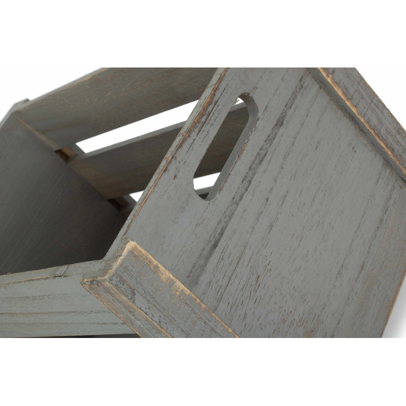 Deep Crate Wood Basket, 26.5cm W x 39cm D