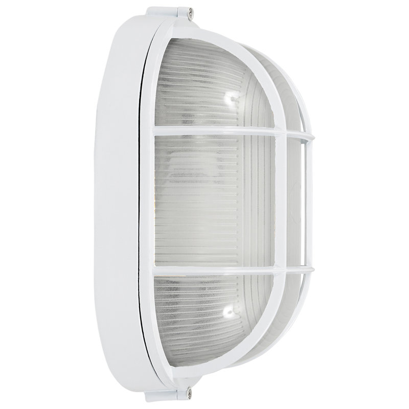 Zurcher Aluminum Wall Light, White, 4.25" H x 8.25" W x 3.5" D