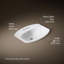 Lavabo de salle de bain rectangulaire encastré en porcelaine vitreuse avec trop-plein Cimarron-71926875-10940937