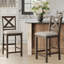 Tabouret de bar rembourré de 26 po en bois massif-1275860292-1275860291