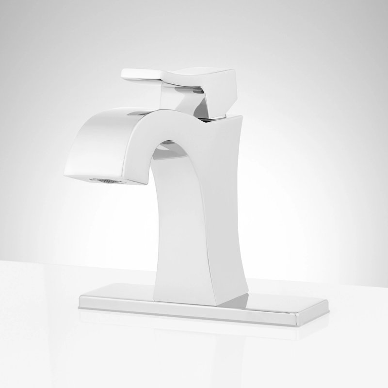 Vilamonte 1.2 GPM Single Hole Bathroom Faucet with Metal Lever Handle and Pop-Up Drain Assembly, Chrome