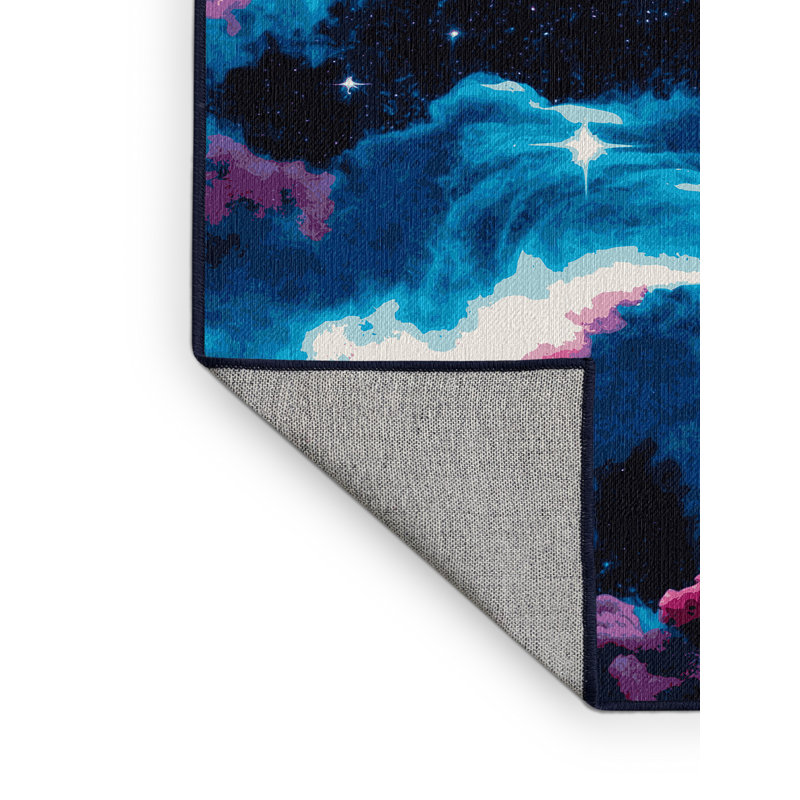 Tapis mauve lavable à la machine, Rond 4 pi
