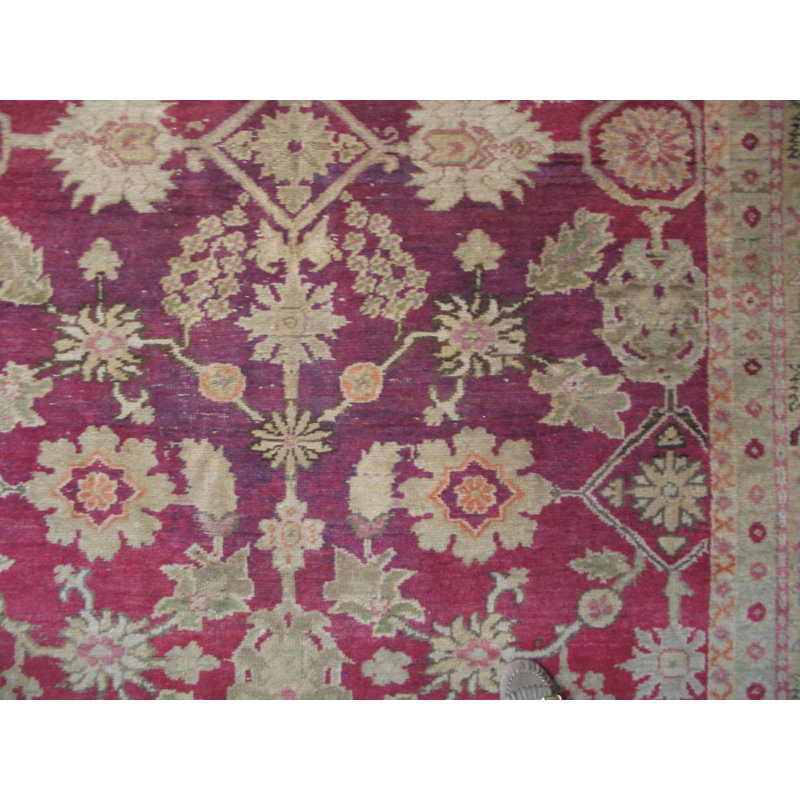 Antique Oushak Hallway Runner Wool Coral Rug