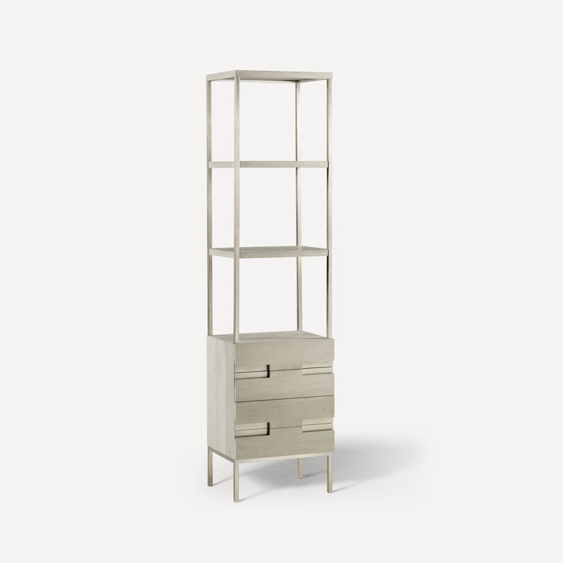 Armoire à linge autoportante Sentai, Gris naturel / étain brossé