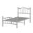 Twin Size Charming Heart-Shaped Metal Bed Frame - Sturdy Platform, Noiseless Design, Underbed Storage, No Box Spring Needed - Gray-137799054-137799055